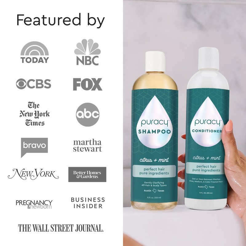 Puracy Conditioner for Fine, Medium, and Color-Treated Hair - Pure Ingredients for Cleaner, Silkier Hair Longer, 98.95% Natural (48 Ounce)