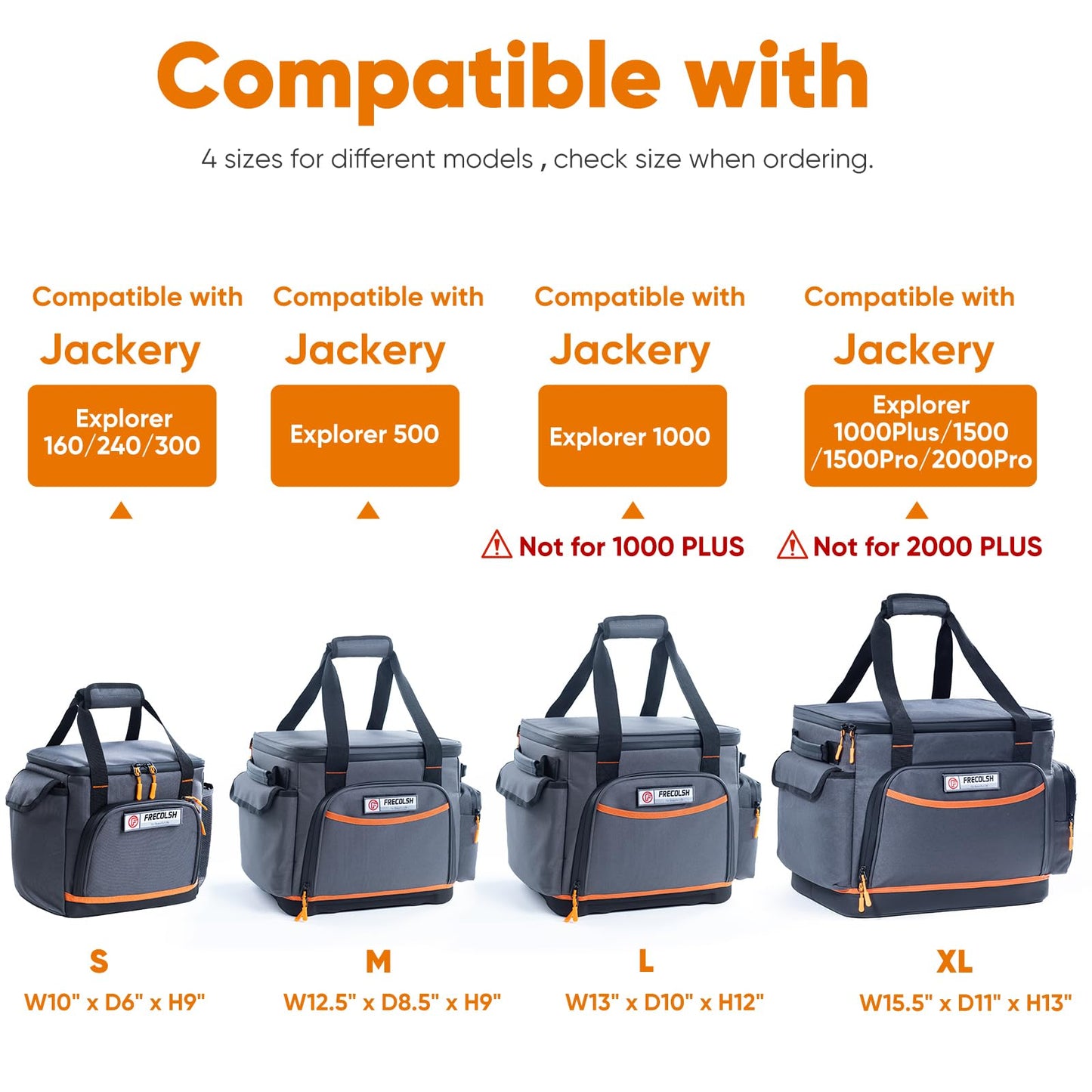 FRECOLSH Travel Carrying Case Compatible with Jackery Explorer 1000, Portable Power Station Storage Case with Water- proof Bottom and Pocket for Jackery Accessories Solar Generator Storage Bag Only