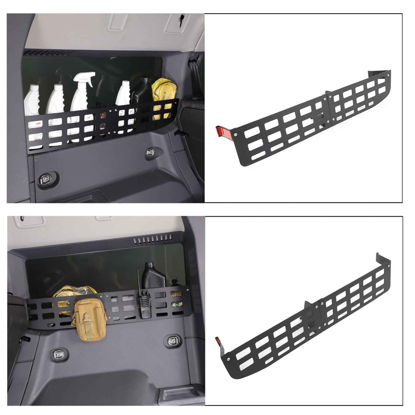 Trunk side window storage enclosure Compatible with Ineos Grenadier 2020-2025 Rear Window Storage Rack Bracket on The Side of The Trunk，Molle Panel Side Fence Storage Tray Accessories (Left+Right)