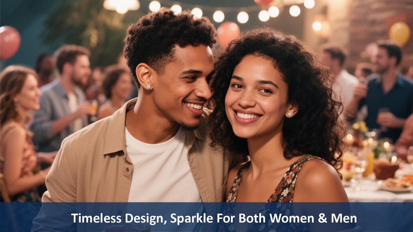 Moissanite Stud Earrings for Women Men, 1-6CT 6-Prong D Color Ideal 925 Sterling Silver Earrings with Certificate of Authenticity (4CT/Pair, 2CT each one)