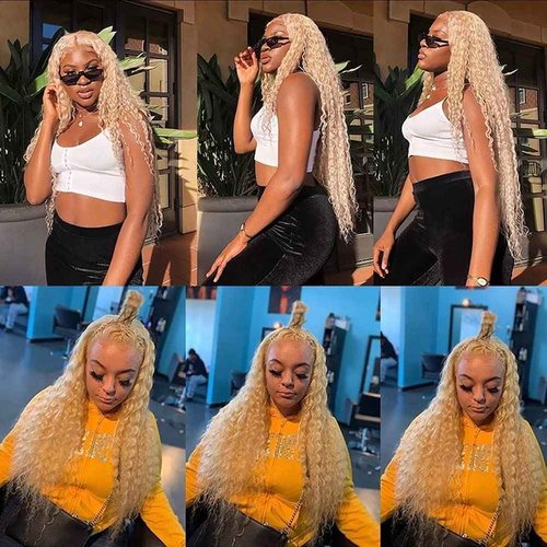 Giginger Brazilian Human Hair Bundles 24 26 28 Inch Blonde 613 Color Deep Wave Bundles Human Hair Unprocessed Virgin Quick Weave Hair for Black Women