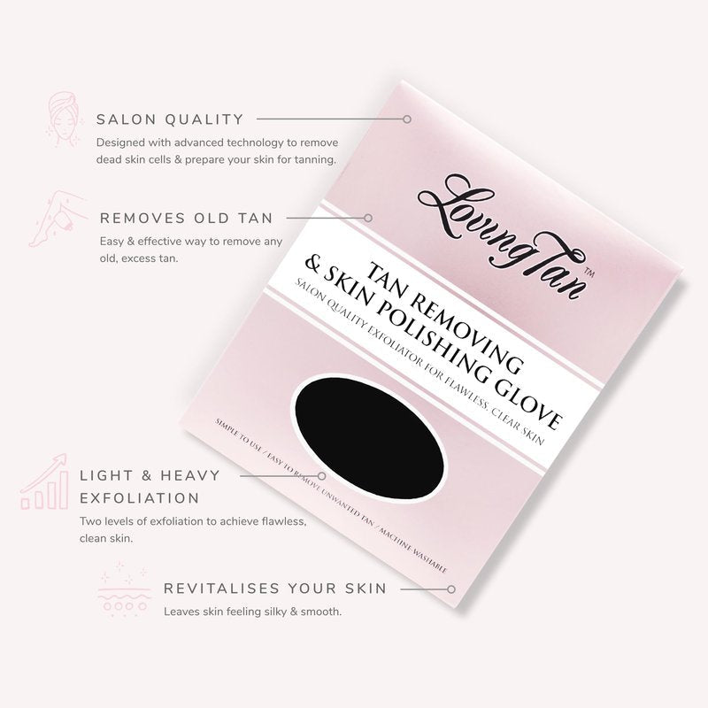 Loving Tan Reusable Self Tanner Removing & Skin Polishing Glove, Exfoliating With Light & Heavy Options, Washable & Durable Design, Suited for All Skin Types - 1 ct.