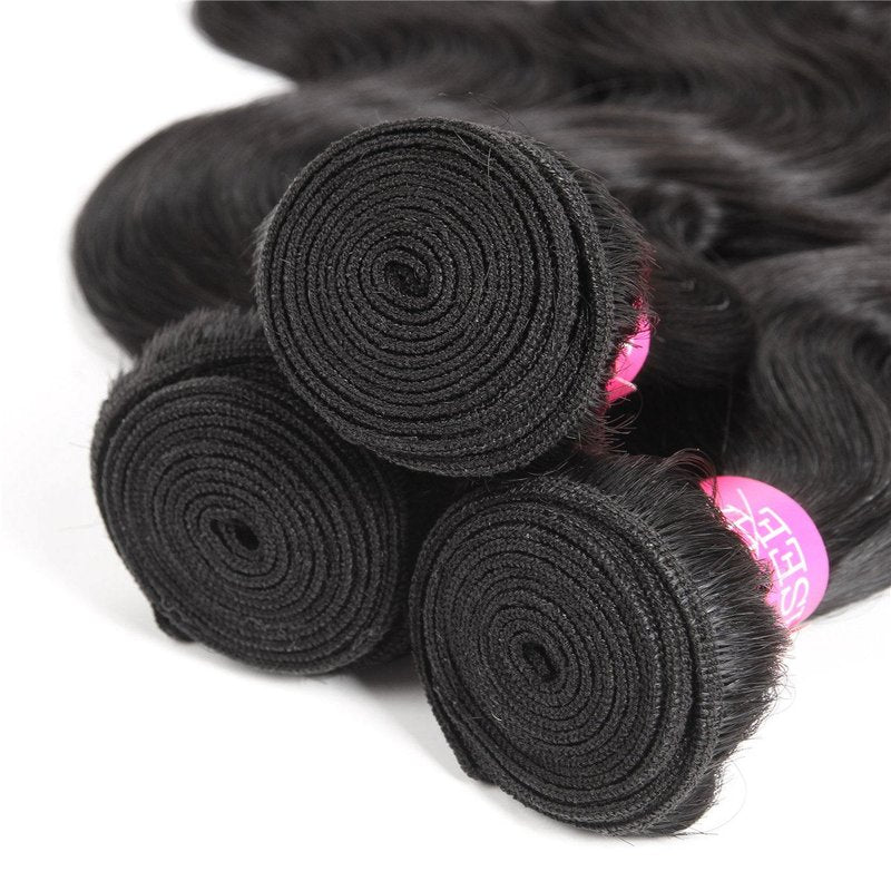 ISEE Hair 8A Unprocessed Brazilian Virgin Body Wave Human Hair One Bundles 100% Unprocessed Human Hair Extensions Natural Black (12'')