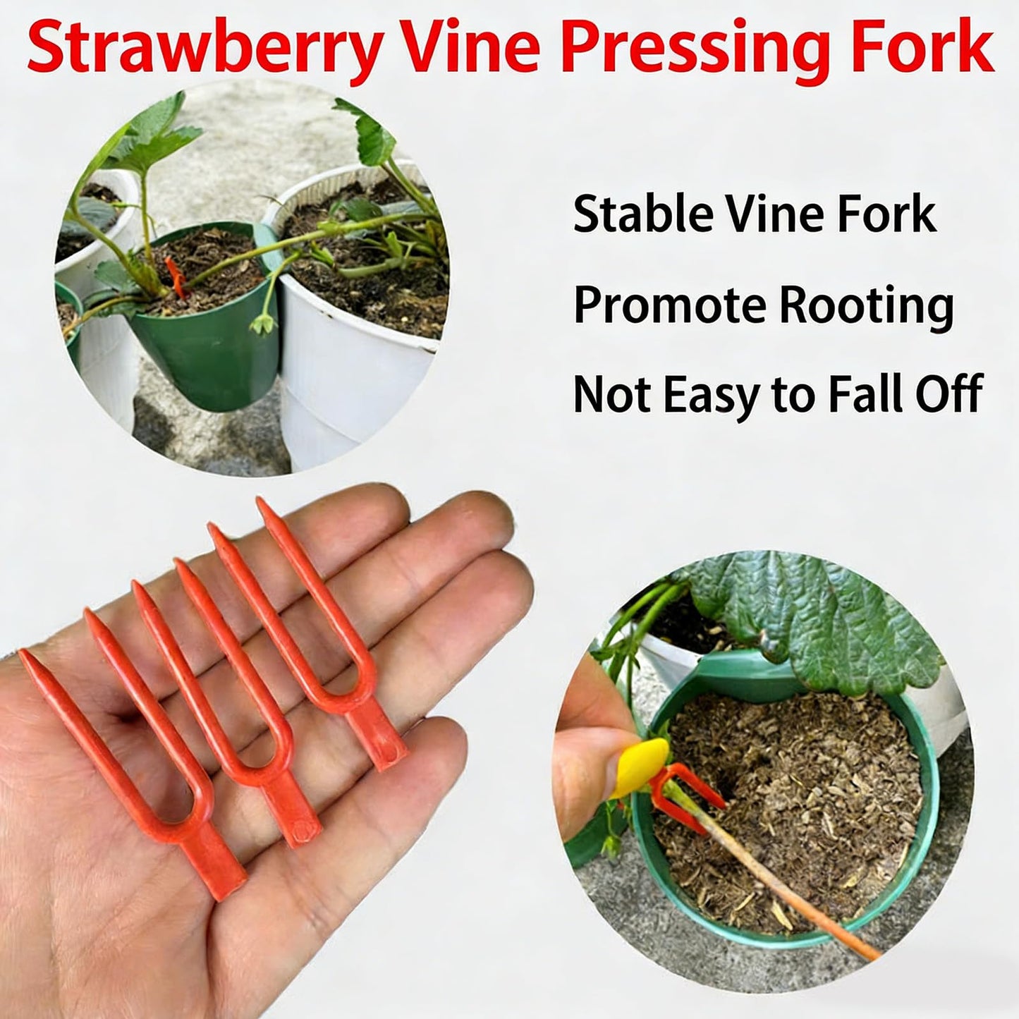 Kangnice Garden Trays Tool for Strawberry Runners Featuring Breathable Cups and Runner Forks to Enhancing Survival Rate and Growth Drainage Planting Cups