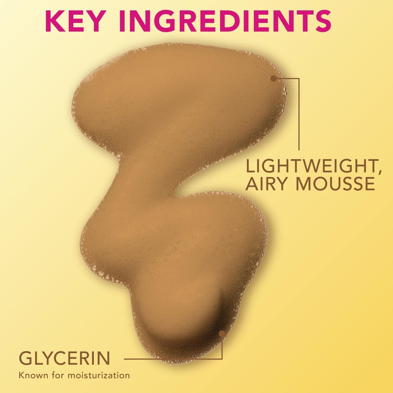 Jergens Natural Glow Instant Sun Body Mousse, Self Tanner for Deep Bronze Tan, Sunless Tanning Body Bronzer for Natural Looking Color Instantly, 6 Oz, Pack of 2