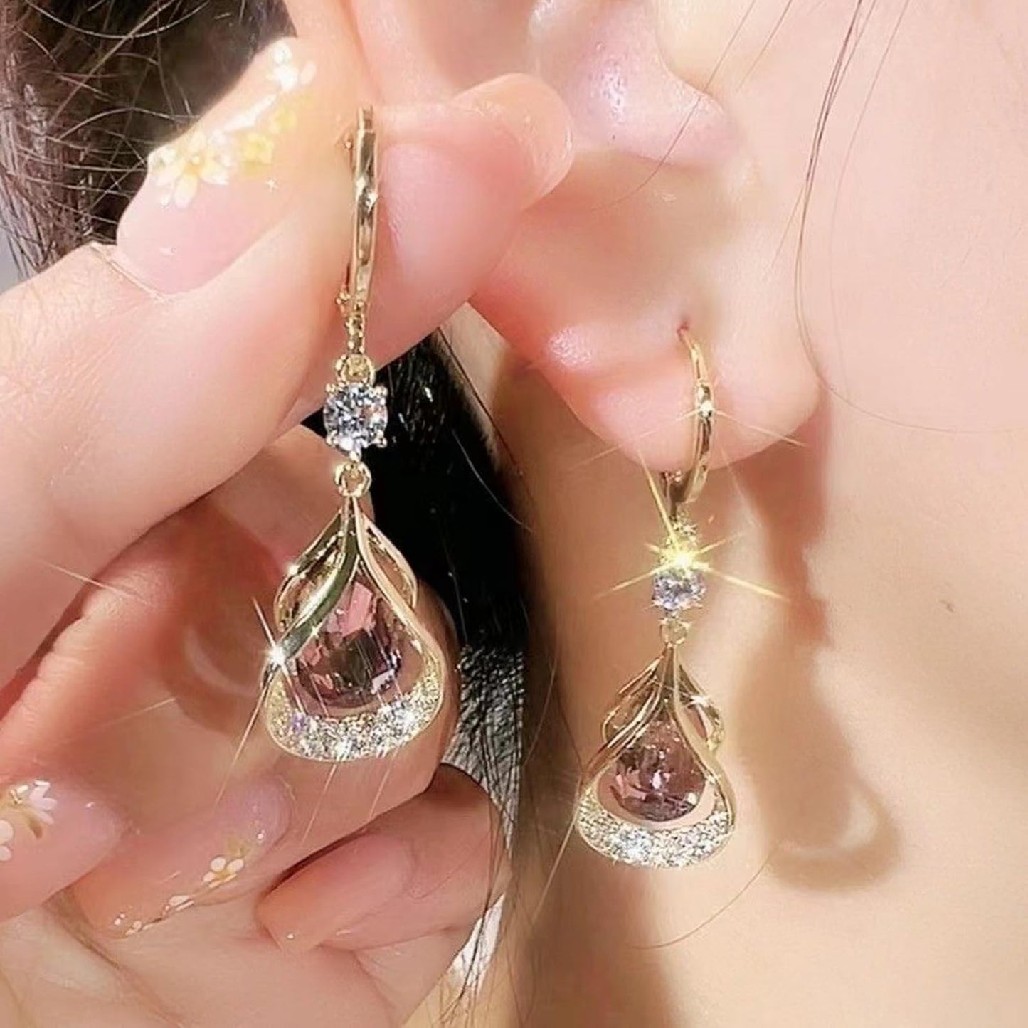 Lymphatic Earrings for Women Silver Zircon Hoop Huggie Earrings Dainty Fashion Jewelry Gifts