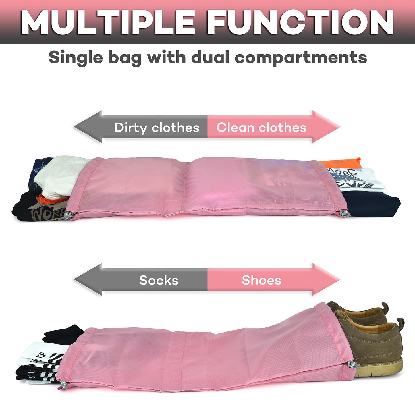 Compression Packing Cubes - WONGLE 12 pc Set His and Hers Family Travel Organizer Compressible Packing Cubes for Suitcases, Luggage Organizer Bags, Travel Accessories, Shoe Bag (Pink/Black)