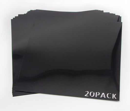 20Pack 7.5mil Opaque Black Plastic Sheets, 12X12 Inch Stencil Paper for Cricut, Laser Cutting, Template Plastic for Quilting, Blank Black Stencil Sheets,Sign Makers,Food Grade PET Stencil Material