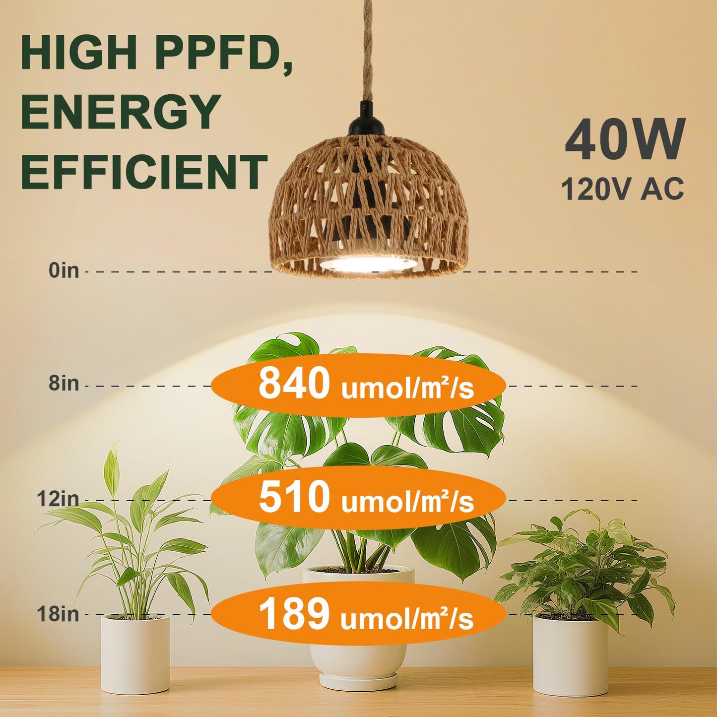 Cofiveevo Hanging Grow Lights for Indoor Plants, Full Spectrum Plant Light, with Timer and 15FT Power Cord, 30W Pendant Plant Lights for Indoor Growing, Garden, Flowers, Greenhouse (4000k)
