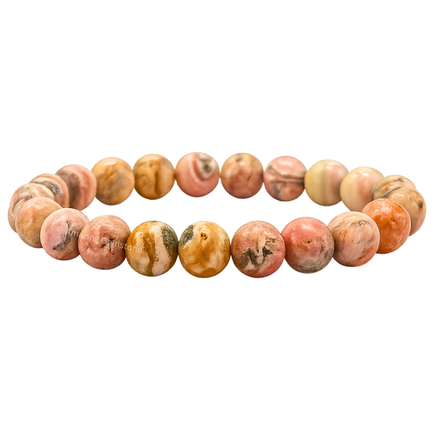 Amazing Gemstone Crystal Bracelet for Women Men's Gifts - Protection Healing Crystal Bracelet - 8mm Gemstone Beaded Stretchable Bracelet Pulseras Para Hombres Mujer Stocking Stuffers Mothers Day Gift (Rhodochrosite)