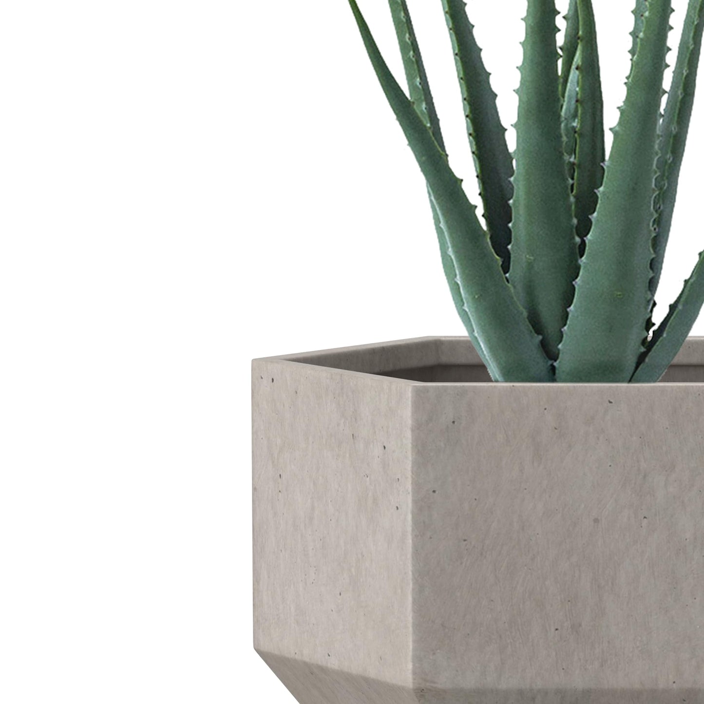 Kante Hexagon Concrete Planter, 7.9 Inch Tall Outdoor Indoor Flower Pots with Drainage Holes and Rubber Plug for Home, Patio, Garden, Weathered Concrete