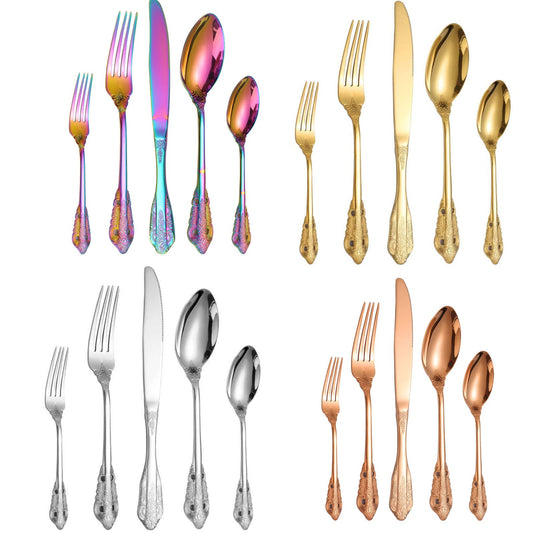 A · HOUSEWARE 160 Piece Silverware Set Stainless Steel Flatware Cutlery Set for 32, Kitchen Tableware Set for Home Restaurant, Mirror Finish, Dishwasher Safe