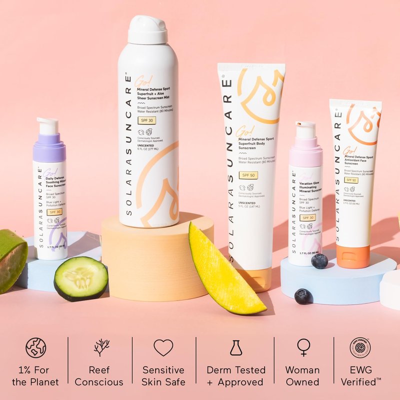 Solara Suncare - Go! Daily Defense Soothing Mineral Face Sunscreen, SPF 30 | EWG Verified, Vegan, Cruelty Free, Reef friendly | Lightweight, Safe For Sensitive Skin (1.7 fl oz | 50 ml)