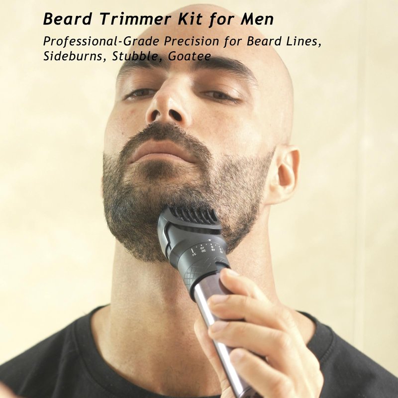 Beard Trimmer for Men, Professional 5-in-1 Hair Clippers with 20 Precision Dial Lengths, Electric Razors for Men IPX7 Waterproof Wet/Dry, USB-C Rechargeable Shaving Set with Dock for Face, Body, Nose
