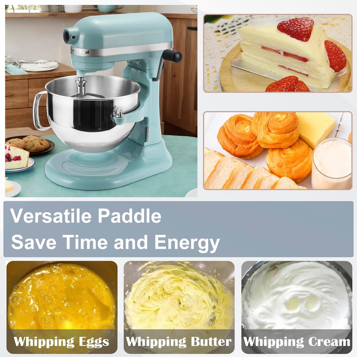 KN256WW Stainless Steel Whisk Attachment for KitchenAid 6 Quart Bowl Lift Stand Mixer 6-Wire Whip Attachment for Kitchenaid Accessories