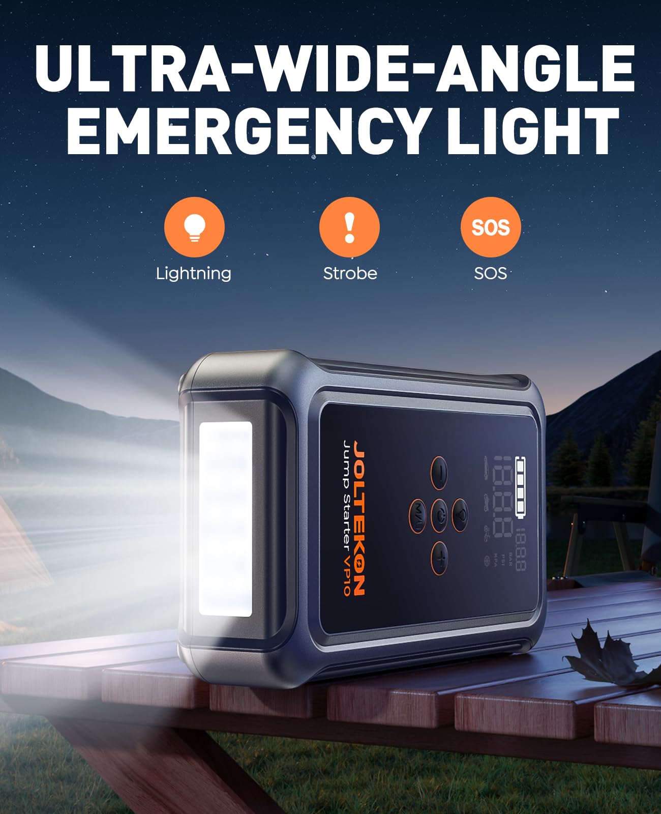 Joltekon Jump Starter with Air Compressor, 5000A Portable Car Battery Jumper Starter(All Gas/10L Diesel) with 150PSI Auto-Shutoff Tire Inflator, 12V Lithium Jump Box for Car Battery Portable