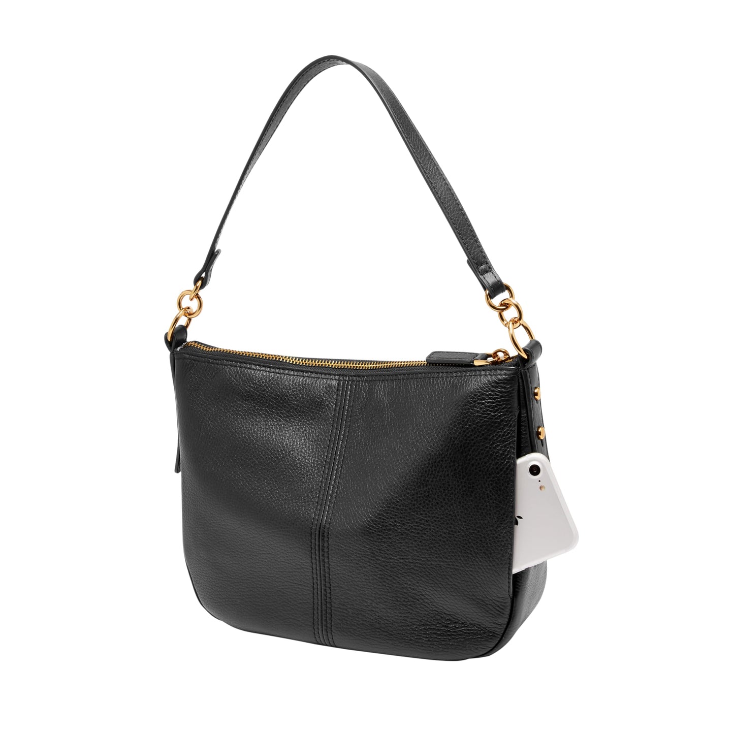 Fossil Women's Jolie Leather Crossbody Purse Handbag, Black (Model: ZB7716001)