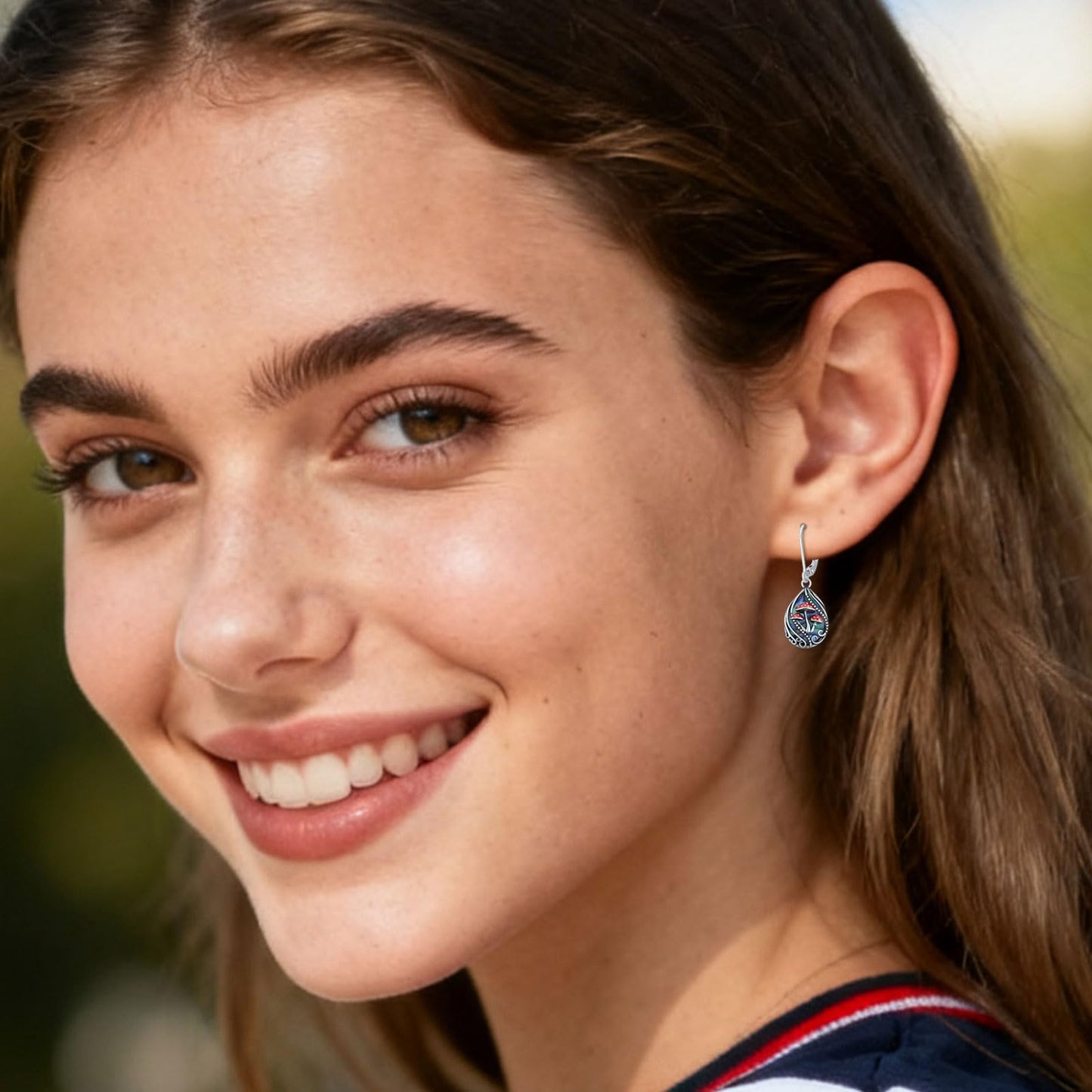 YYmqmq Mushroom Earrings for Women 925 Sterling Sliver Abalone Filigree Dangle Earrings Leverback Jewelry Mushroom Gifts for Women Girlfriend