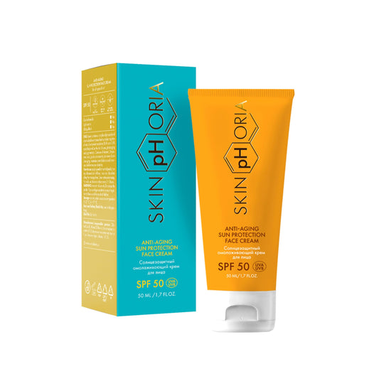 SKINPHORIA Anti-Aging Sun Protection Cream SPF 50 – Broad Spectrum Daily Face Cream for All Skin Types – Helps Protect Skin and Support a Youthful Glow – With Jojoba & Rosehip Oils – 50ml