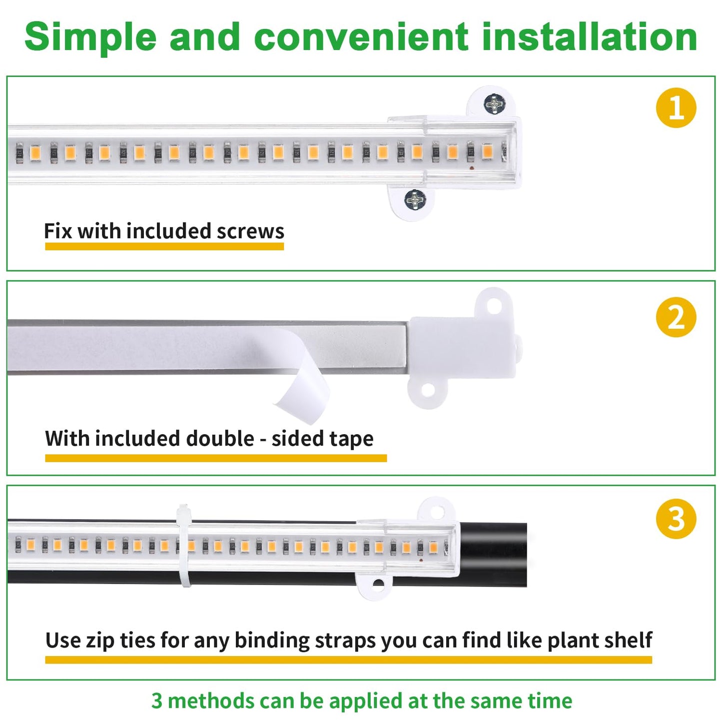 2 Head 13 Inches LED Grow Light Strips, Grow Lights for Indoor Plants Full Spectrum 3500K, 96 LEDs Plant Light with Auto On/Off and 3/9/12H Timer, 10 Dimmable Levels for Seedling Succulent
