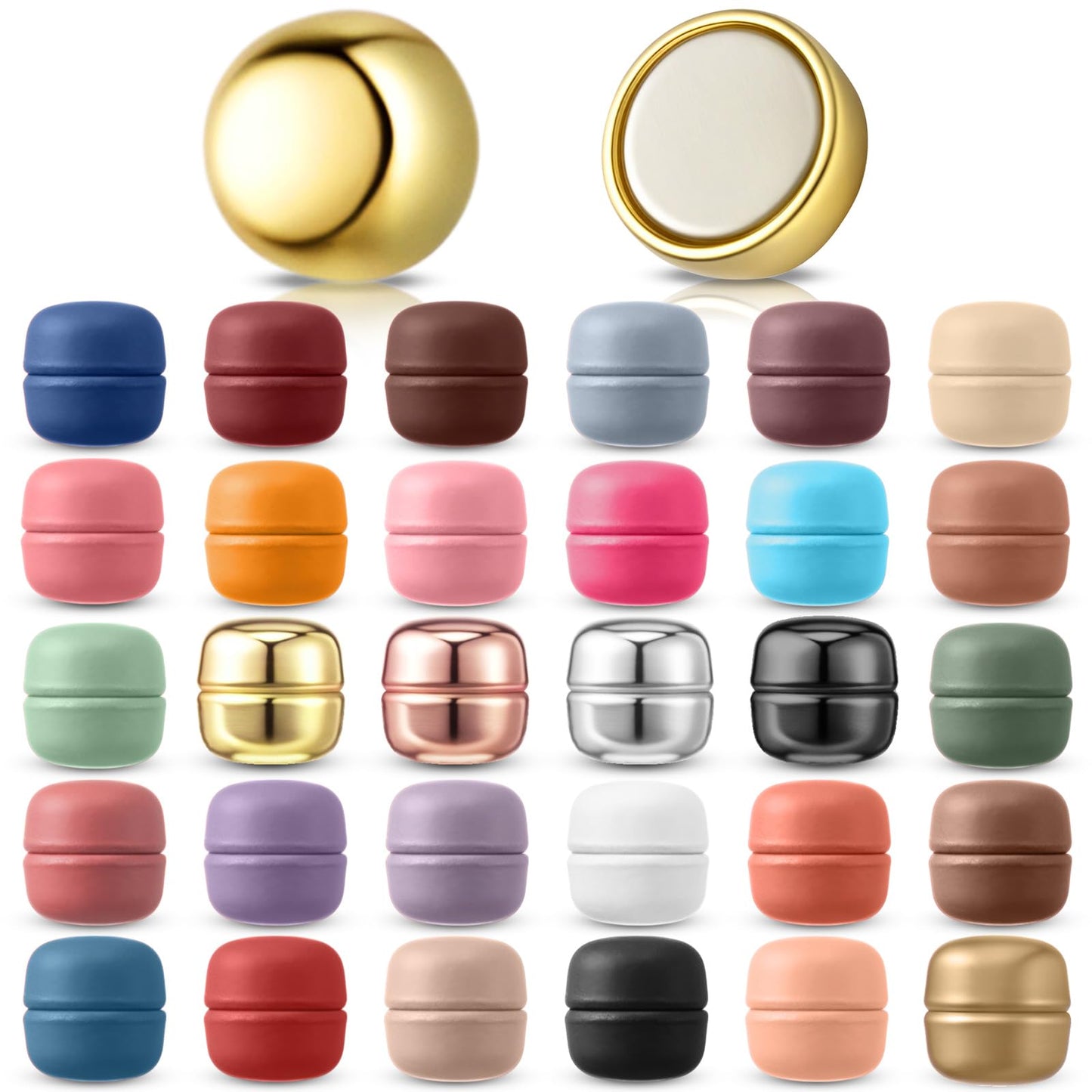 Janinka 30 Pairs Strong Hijab Magnets Pins for Women No-snag Multi-use Hijab Magnetic Buttons Bulk Colorful Pinless Magnetic Clasp for Hijabs Scarf Veil Clothes Dress