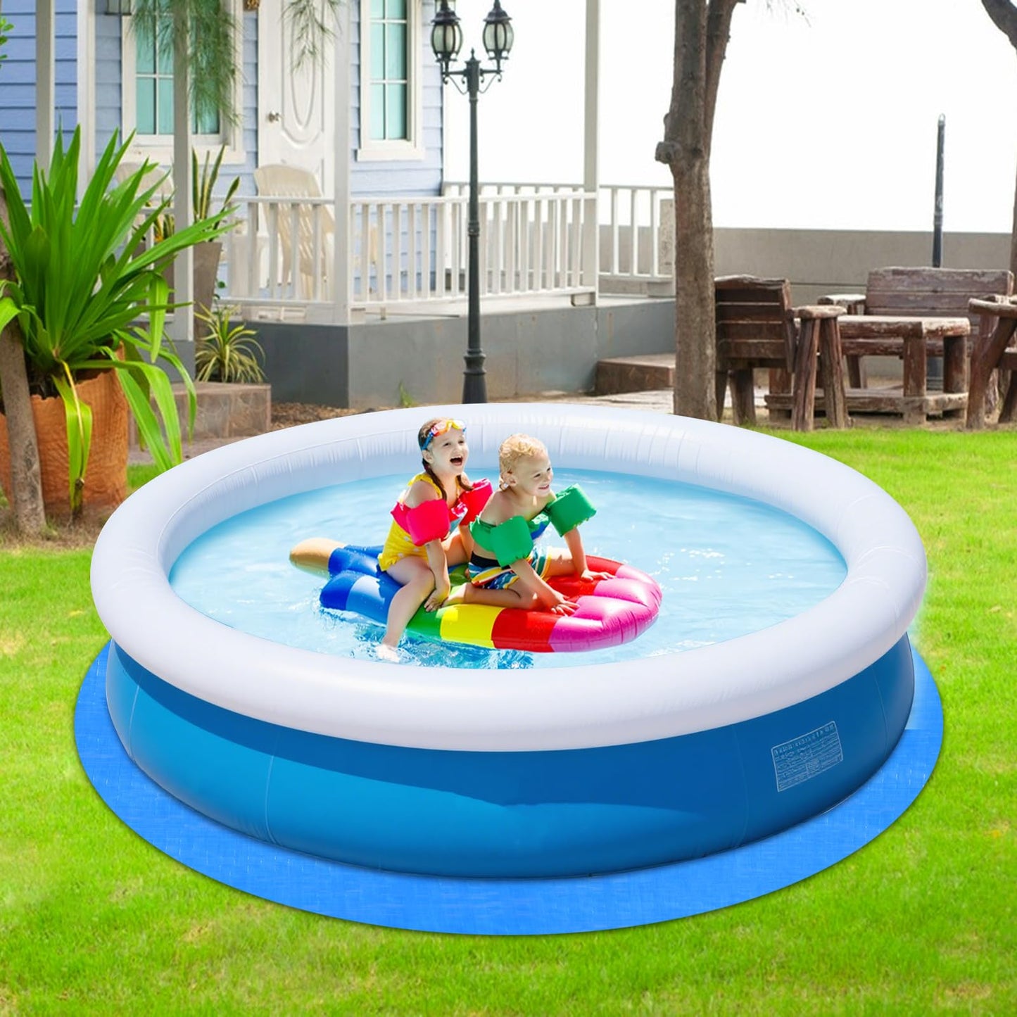 YEXEXINM 13.1Ft Round Pool Ground Cloths Swimming Pool Ground Cloth,Round Pool Liner Pad for 12ft Above Ground Swimming Pool,Heavy Duty Pool Ground Mat Protector to Prevent Puncture Pool Ground Tarp
