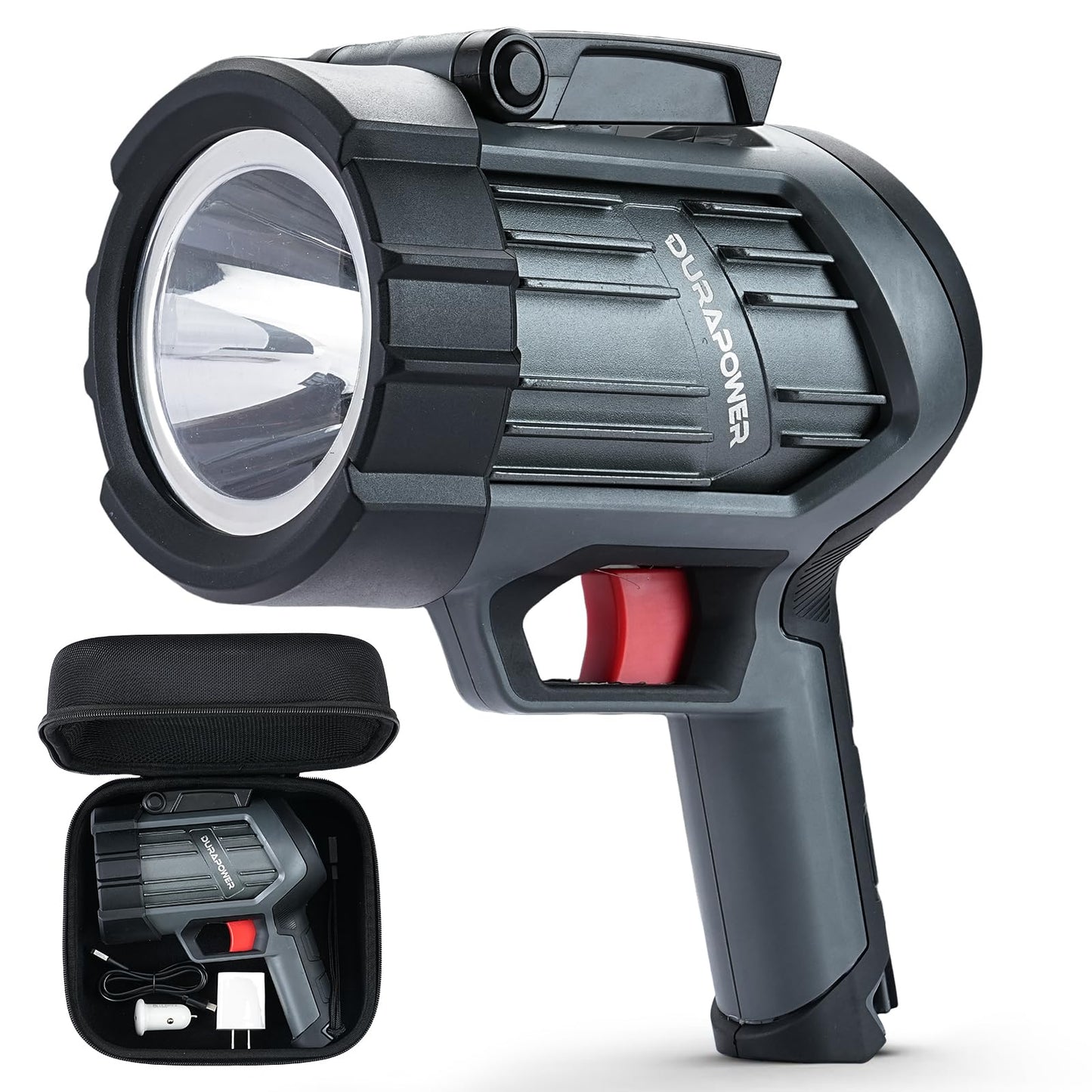 Durapower Ultra Bright High Lumen Rechargeable Spotlight, IP67 Waterproof and Shockproof Portable Torch, Suitable for Outdoor, Camping, Emergency, Hunting and Search and Rescue scenarios
