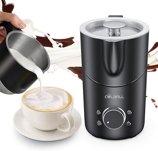 Milk Frother and Steamer, Electric Milk Frother for Coffee, 13.5oz/400mL Large Capacity Automatic Warm and Cold Foam Maker, Hot Chocolate Maker Coffee Frother (Light Gray)