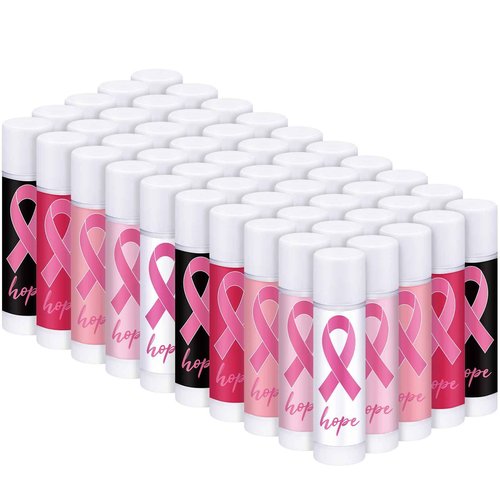Siifert 200 Pack Breast Cancer Awareness Accessories Gifts Bulk Lip Balms Favors Pink Ribbon Lip Balms Favors Breast Cancer Awareness Month Support Party Items Decorations for Women Men Survivors