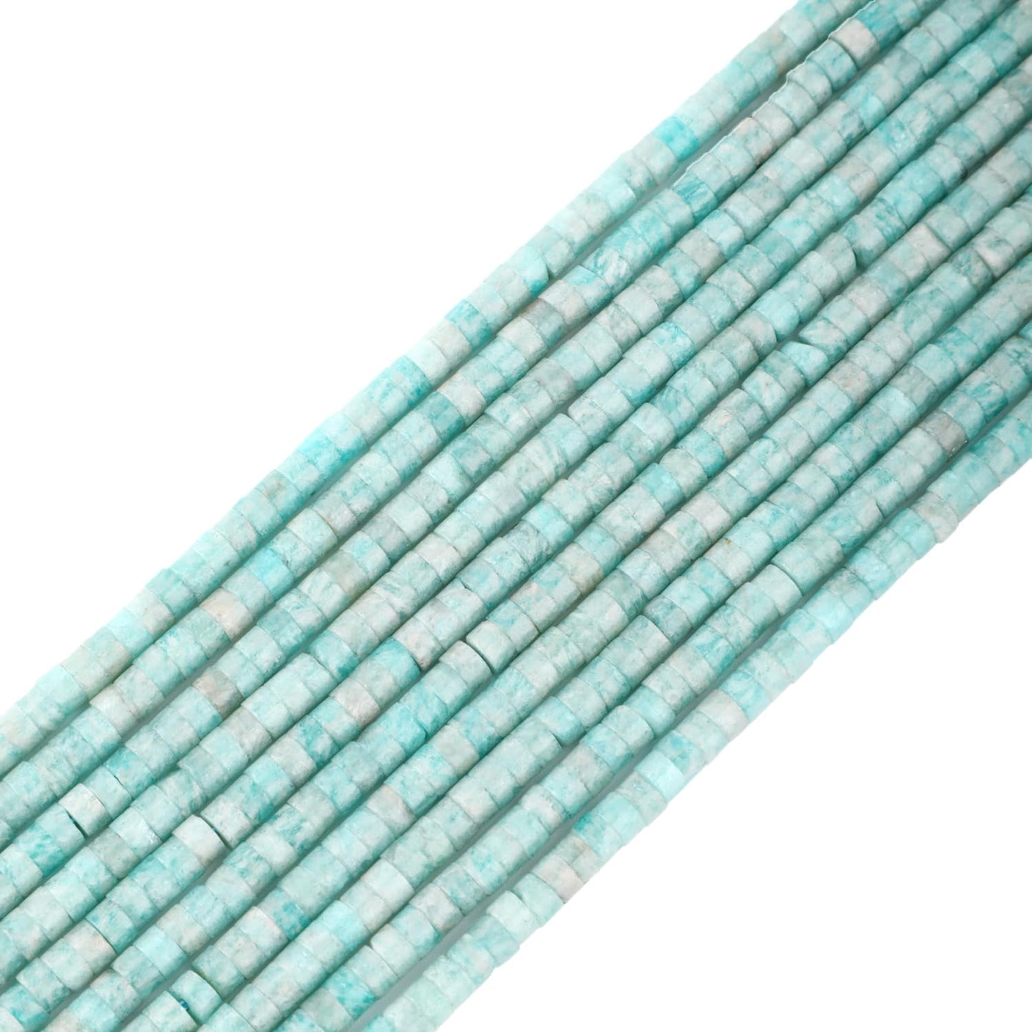 Natural Amazonite Heishi Spacer Beads Loose Semi Precious Flat Round Gemstone Disc Shape Stone for Beading Jewelry Making 4x2mm 15.5"