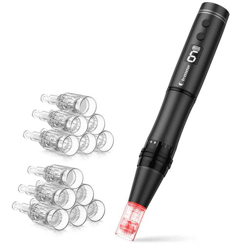 Microneedle Derma Roller Pen for Hair Beard Face Skin, Derma Pen Microneedling Pen for Women Men Home Use