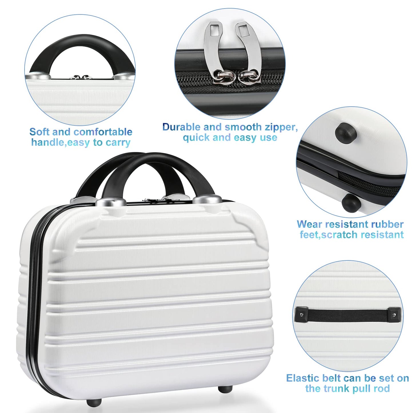 JZRTravel 14-Inch Makeup Train Case Hardshell PC+ABS Travel Cosmetic Organizer, Makeup Storage Box for Toiletry Durable Portable Gifts for Women.