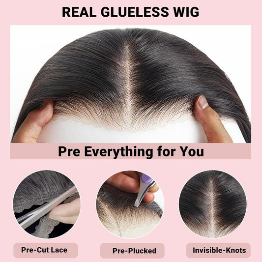 SJXAL Short Bob Wig Human Hair Straight 8 inch Wear to Go 4x4 Lace Closure Bob Wigs Human Hair for Black Women Pre Plucked and Pre Cut Short Straight Bob Wig Human Hair No Glue Natural Black