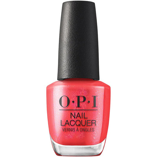 OPI Nail Lacquer Left Your Texts on Red | Sheer Bright Red Shimmer Chip Resistant Nail Polish | Me, Myself Collection