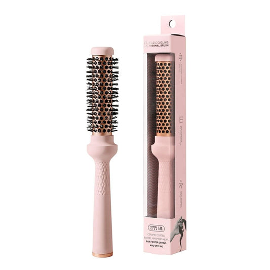 F3 Systems Magic Curling Round Brush (1 Inch) - Non-electronic, Self-Standing Round Brush, Great Blowout, Ceramic Coated Barrel, Quick Styling, Ionic Thermal Barrel, Volumizer, Styler