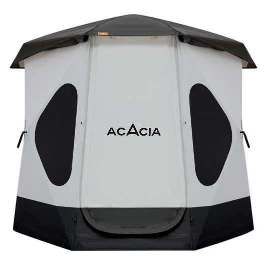 ACACIA Space Tent, 2 to 3 Person Pop Up Camping Tent with 8 Windows and Footprint, Waterproof Windproof Easy Setup Hub Tent for Family Camping, Hiking and Glamping, Moonstone