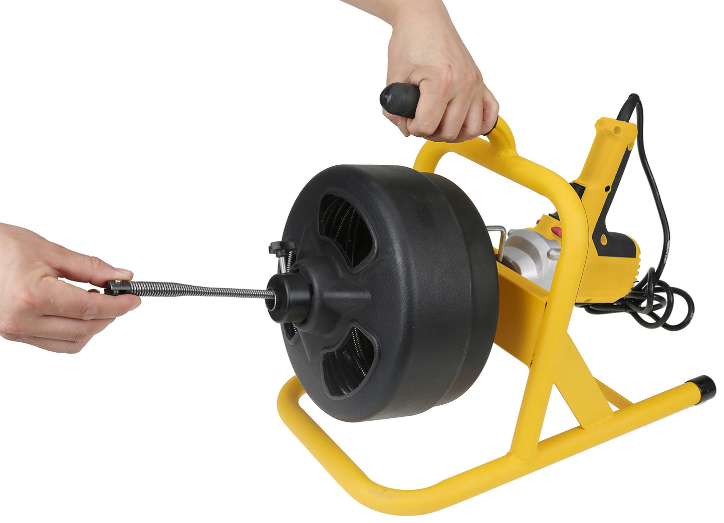 Olympia Tools 410-353 5/16in x 50ft Electric Drain Cleaner Machine, Black/Yellow, fit 3/4in to 3in Pipes