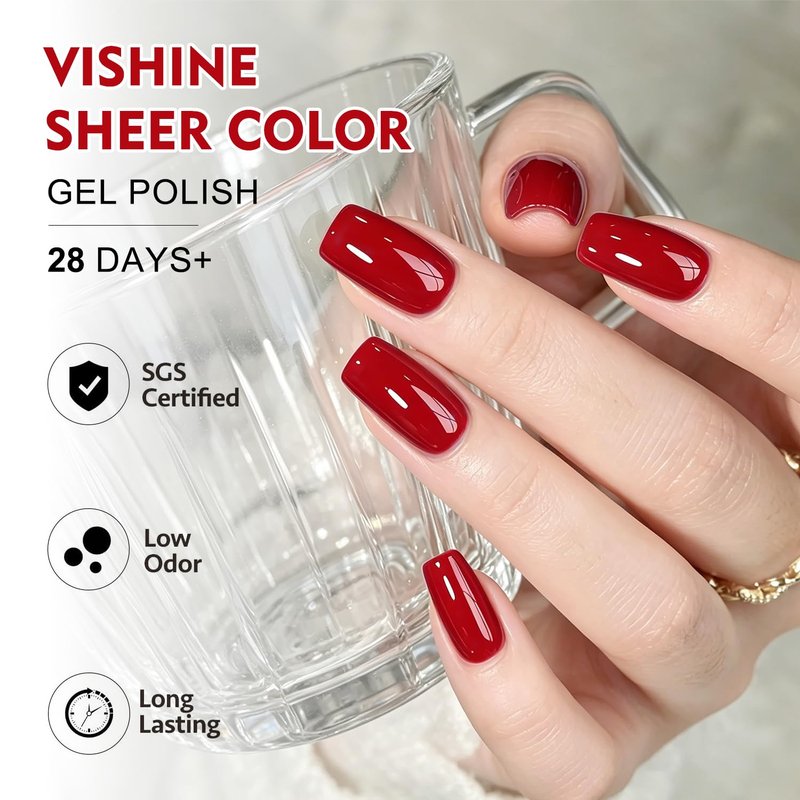 Vishine Gel Nail Polish 6 Colors Art Set, Mirror Soak Off UV LED Classic Color Set 8ml