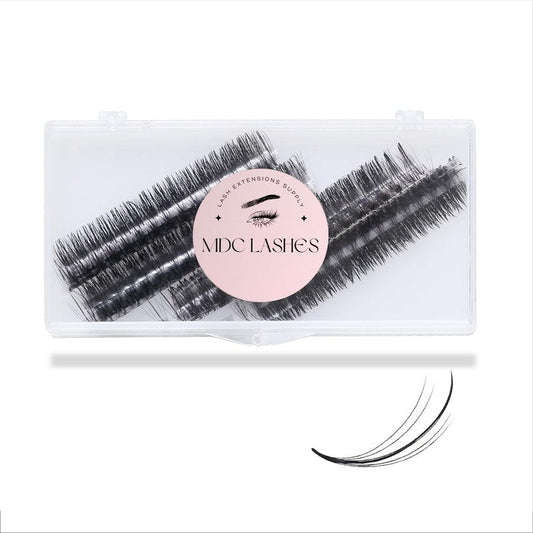 MDC LASHES 1000fans Promade Wispy Lash Extension Volume Lashes 0.05-0.07 Thickness, C/D/CC Curl, 8-18mm Loose Fans False Eyelashes 5D 7D 9D for Fluffy Eyelash Cluster (7D-0.07-C 10mm)