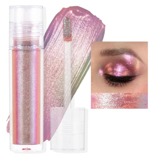 Liquid Glitter Eyeshadow,Vibrant Color Shifting Holographic Eyeshadow Long Lasting Liquid Eyeshadow Smooth and Creamy Glitter Eyeshadow Highly Pigment Iridescent Makeup 0.14 Fl Oz (01, 0.14)