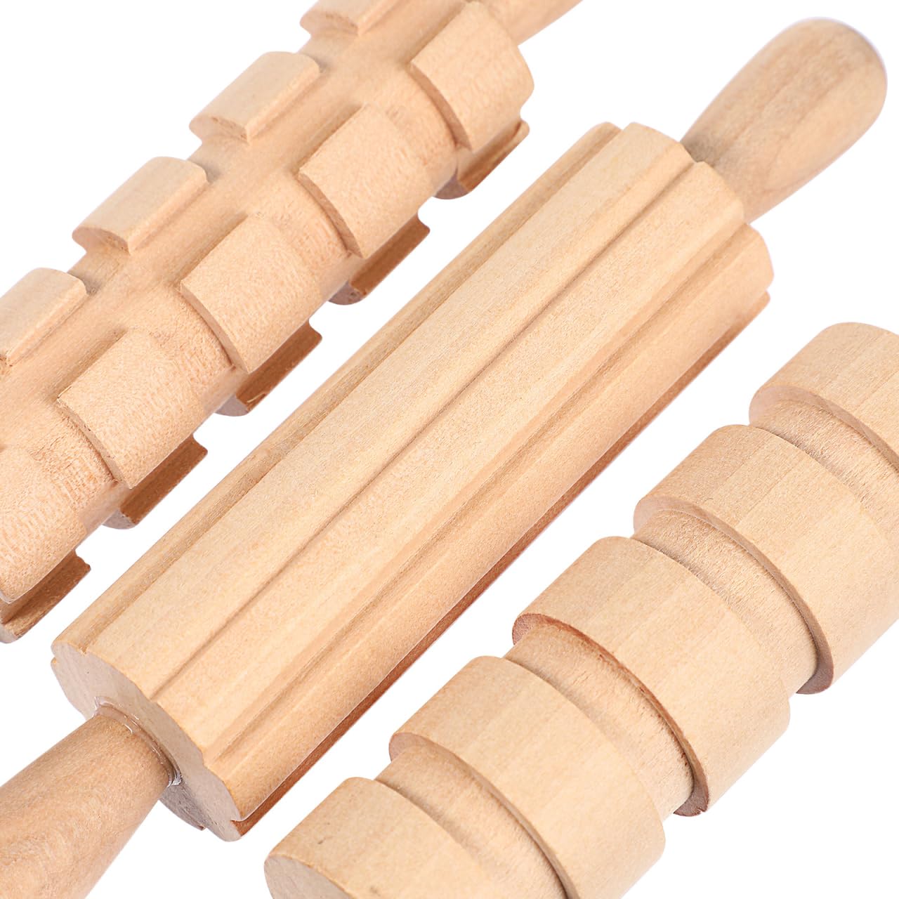 Kisangel Wooden Play Dough Tools Set of 12 for Kids - Pottery Texture Rollers & Clay Stamps - Natural Wood Sculpting & Molding Toys for Toddlers Arts and Crafts