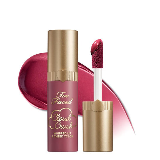 Too Faced Cloud Crush Whipped Lip & Cheek | Creamy Multi-Use Formula with Hyaluronic Oil for a Soft-Focus Longwear Flush, 0.15 Fl Oz, Bed of Roses