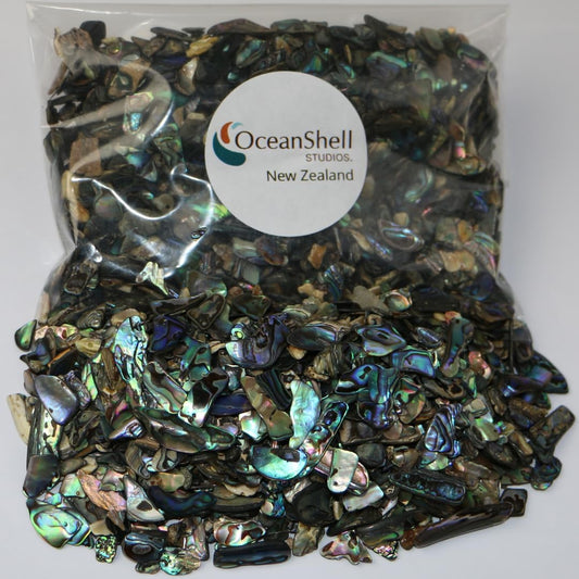 Abalone (Pāua) Shell Pieces-7.05oz Pack-for Crafts, Jewelry Making, Resin Art, Inlay, Home Decorations, Fishtank Supplies, DIY Projects - Satin, X-Fines Size 0.07"- 0.19" (2-5 mm) 7.05oz (200grams)