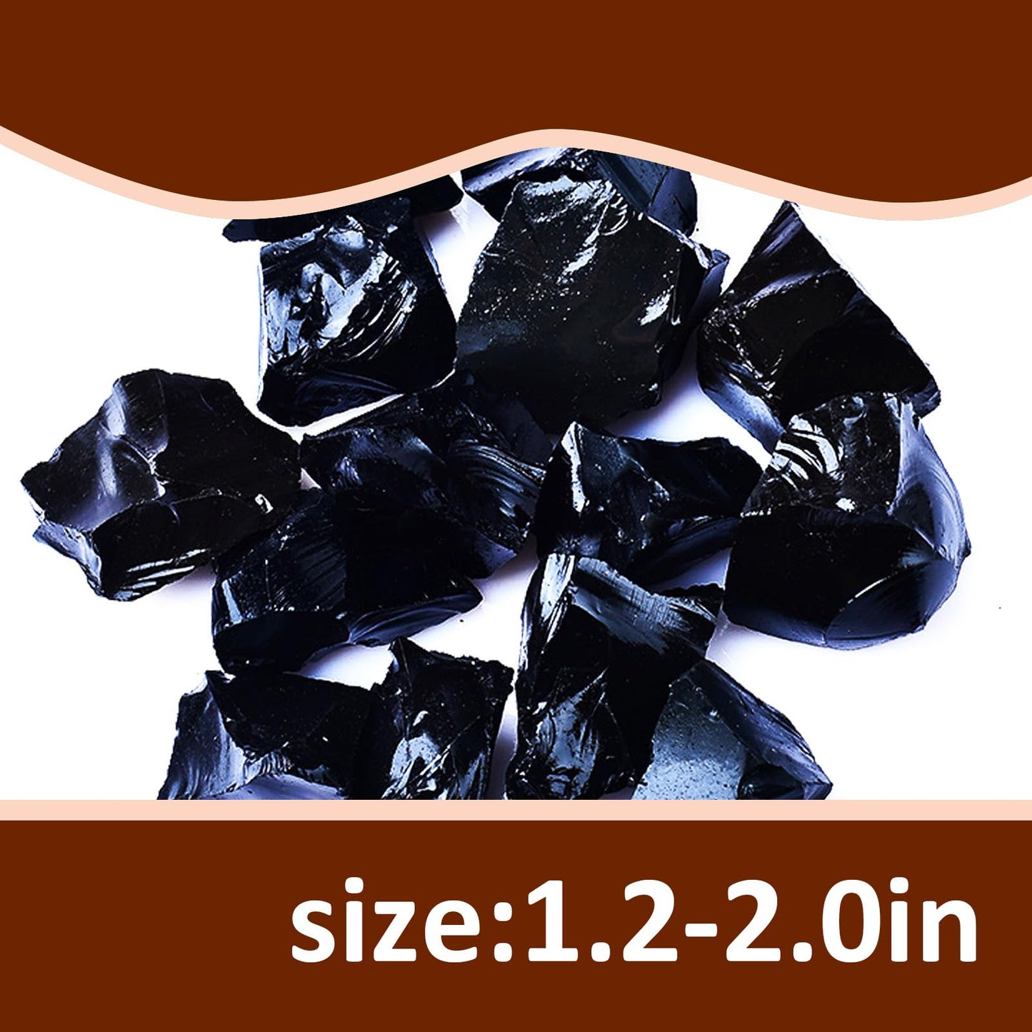 Raw Crystals, Large 1.2-2.0" Healing Crystal Natural Rough Stones for Intuition,Chakra,Meditation,Decoration,Polishing,Energy Work (Obsidian, 3.5oz-1.2-2.0"raw Crystals)