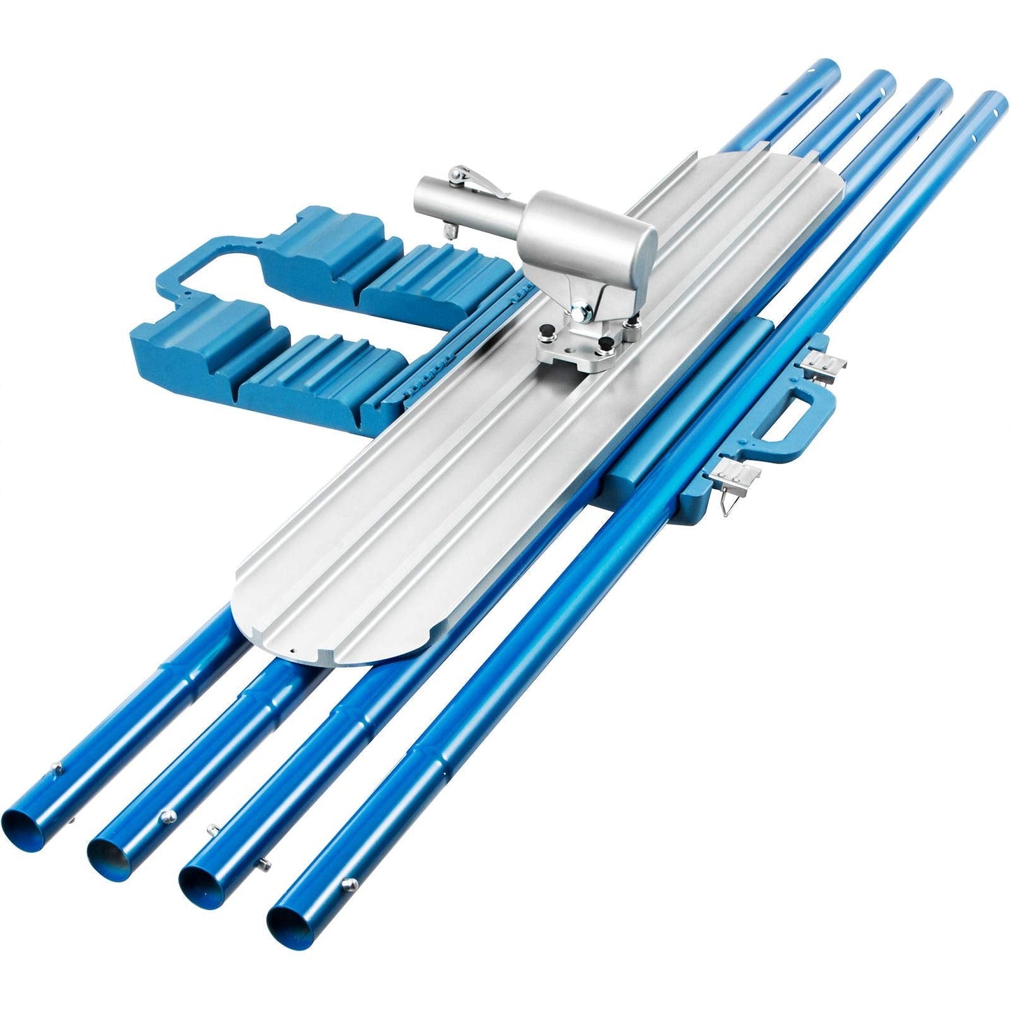 VEVOR Bull Float Magnesium Concrete Float 48 x 8 Round End Concretes Floats Tools Cement Tool Bull Concrete Kit Bull Float with 4 Float Handle Bull Floats Bracket Concretes Tools Finishing Bulls