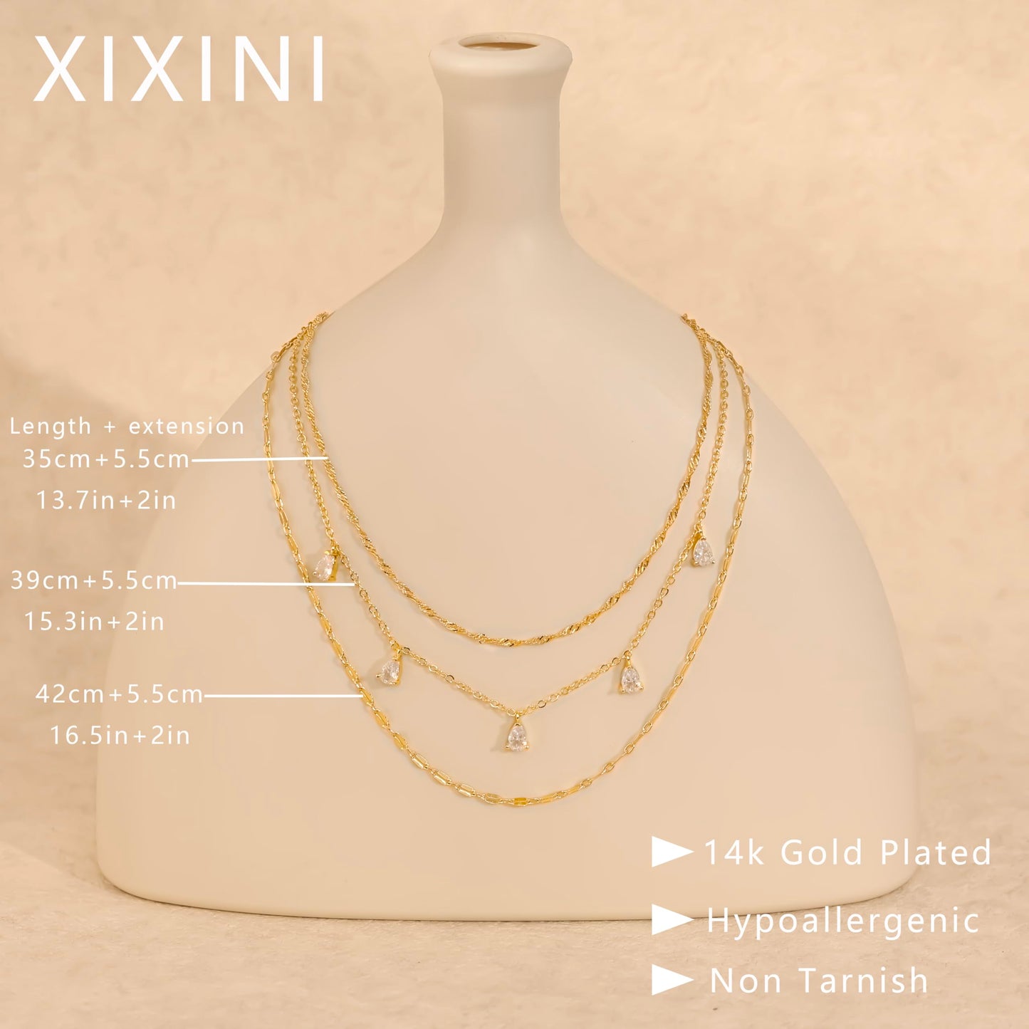 XIXINI Gold Choker necklace for Women, Statement Layered Necklaces Set 14k Gold Plated Layering Prom Necklace Jewelry Simple Layered Gold Necklaces for Women Trendy Fashion Women Jewelry Sets