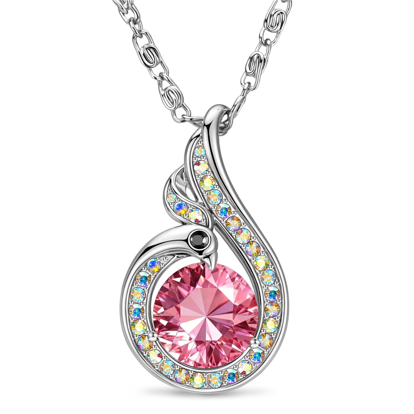Kate Lynn Phoenix Birthstone Necklaces for Women Pendant Necklace Crystal Jewelry, Birthday Gifts for Women Wife Girlfriend Mothers Day Gift for Mom Daughter Unique Lady Christmas Jewelry Gift for Her, October Birthstone Necklace