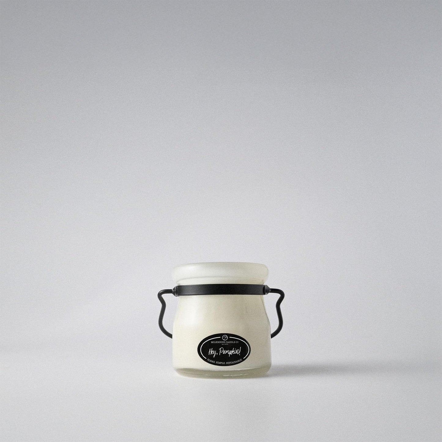 Milkhouse Candle Company Hey Pumpkin! Soy Candle - Salted Caramel | Cinnamon & Clove | Vanilla & Pumpkin Scented - 5 oz Cream Jar with Lid, 35+ Hour Burn Time, Made in the USA