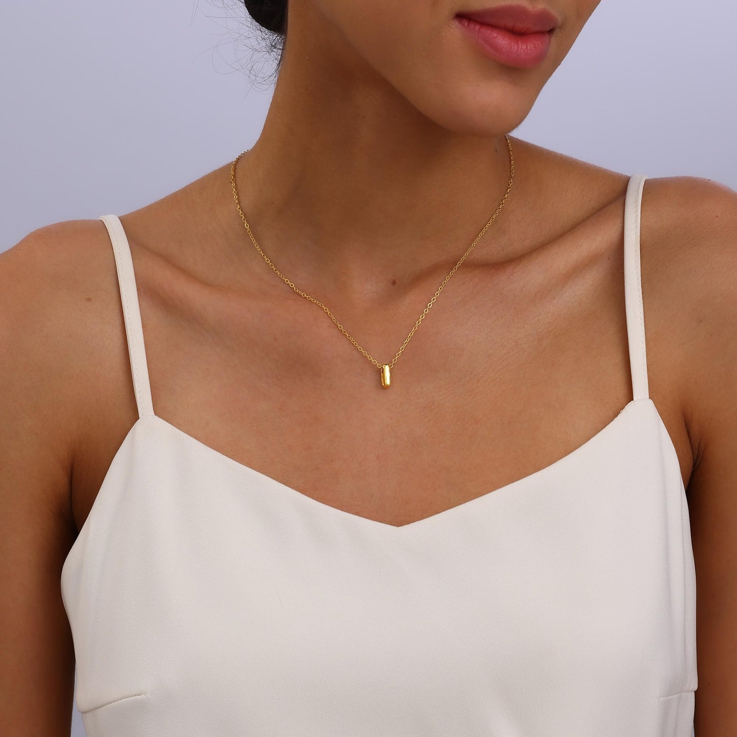 CUEZIY 14K Gold Plated Bubble Letter Necklace Initial Necklaces for Women Dainty Personalized Charm Pendant Name Necklace Cute Non Tarnish Fashion Accessories Teen Gift Trendy Stuff Jewelry Gifts