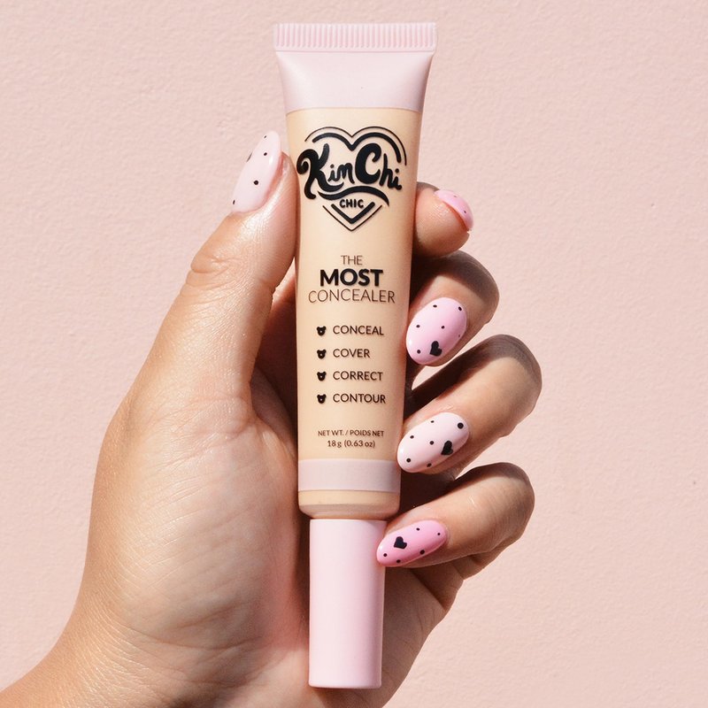 KimChiChic Beauty The Most Concealer | Full Coverage Water Resistant Multi-Use Concealer | Conceal, Correct, Contour & Highlight | Matte Satin Hybrid Finish | Brush Applicator, 0.63 oz, 03-Light Beige